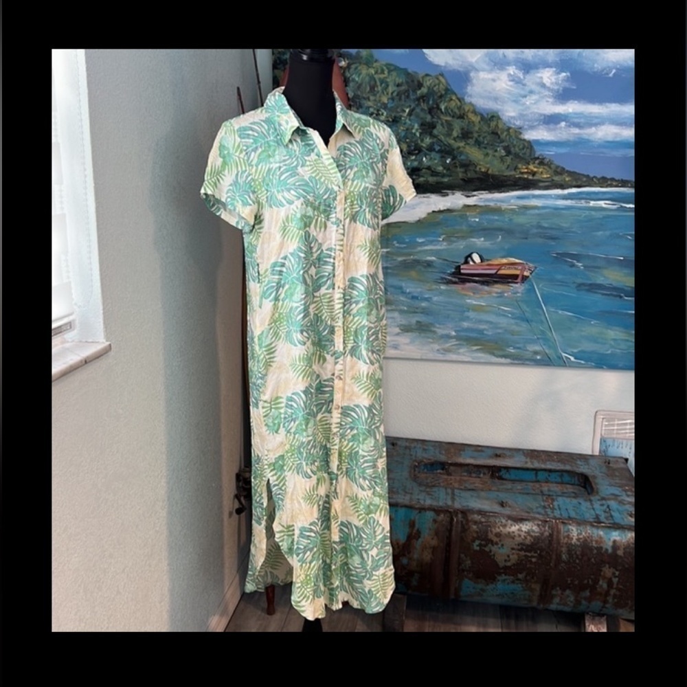Dolce Tropical Maxi Shirt Dress Size XS ,NWOT